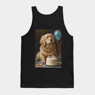 Golden Retriever Dog Birthday Card Tank Top